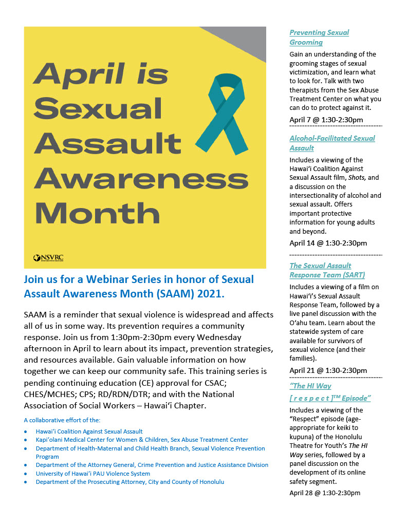 Sexual Assault Awareness Month 2021 Sex Abuse Treatment Center